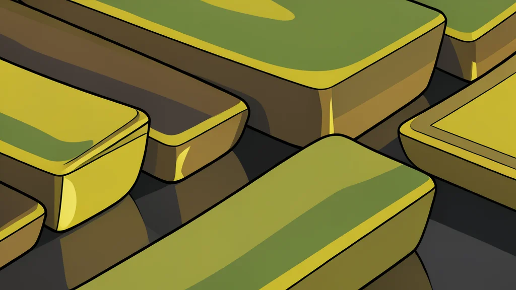 A rough, unrefined nugget of gold resting on a dark surface