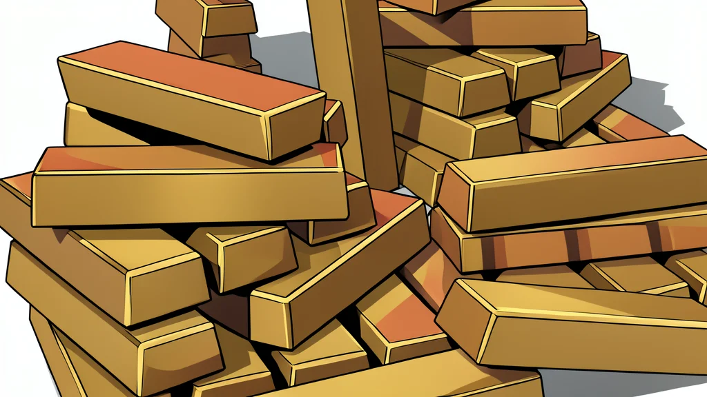A single, polished gold bar resting on a dark, textured surface