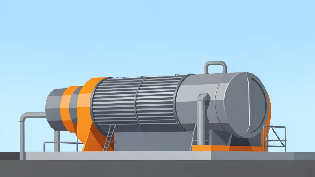 A large industrial gas turbine engine situated in an open-air power plant facility