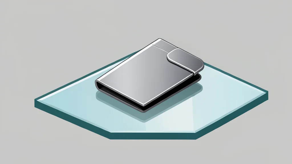 A sleek, metallic digital wallet resting on a polished glass surface