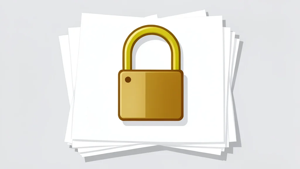 A digital padlock resting on a stack of paper documents