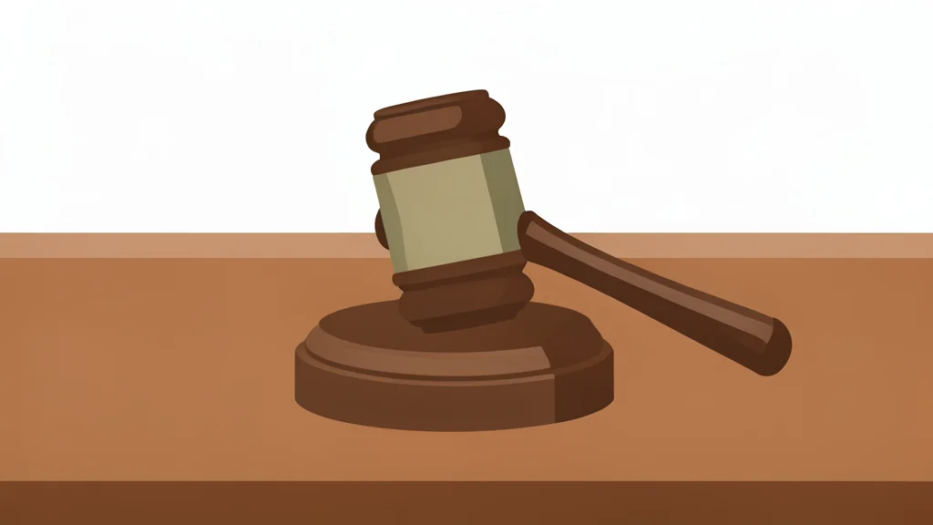 A wooden gavel resting on a polished desk surface