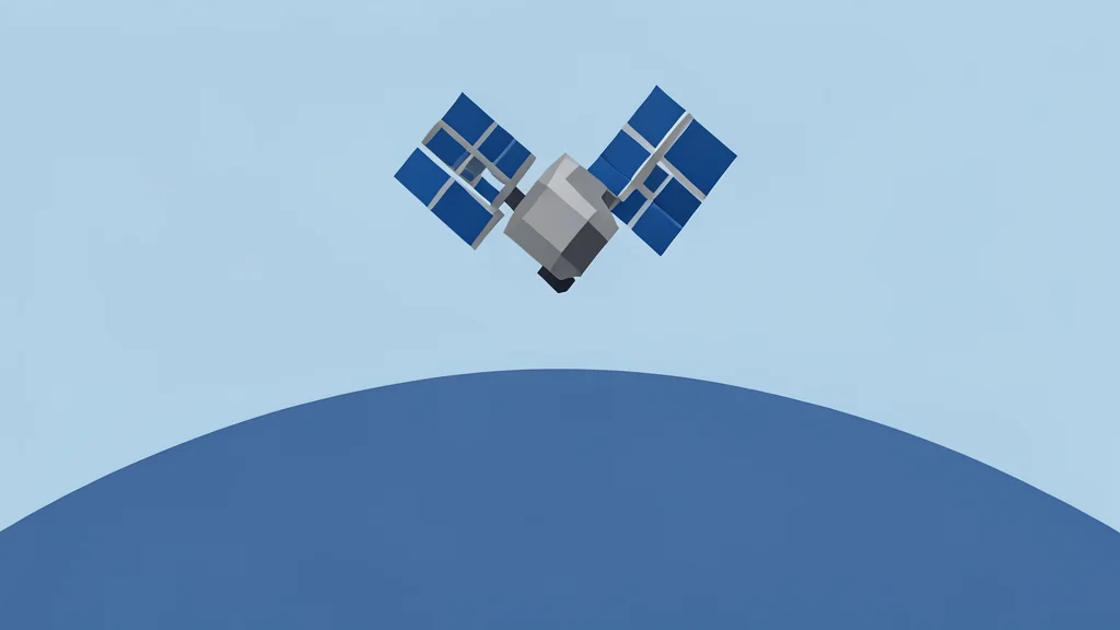 A satellite orbiting above a curved horizon