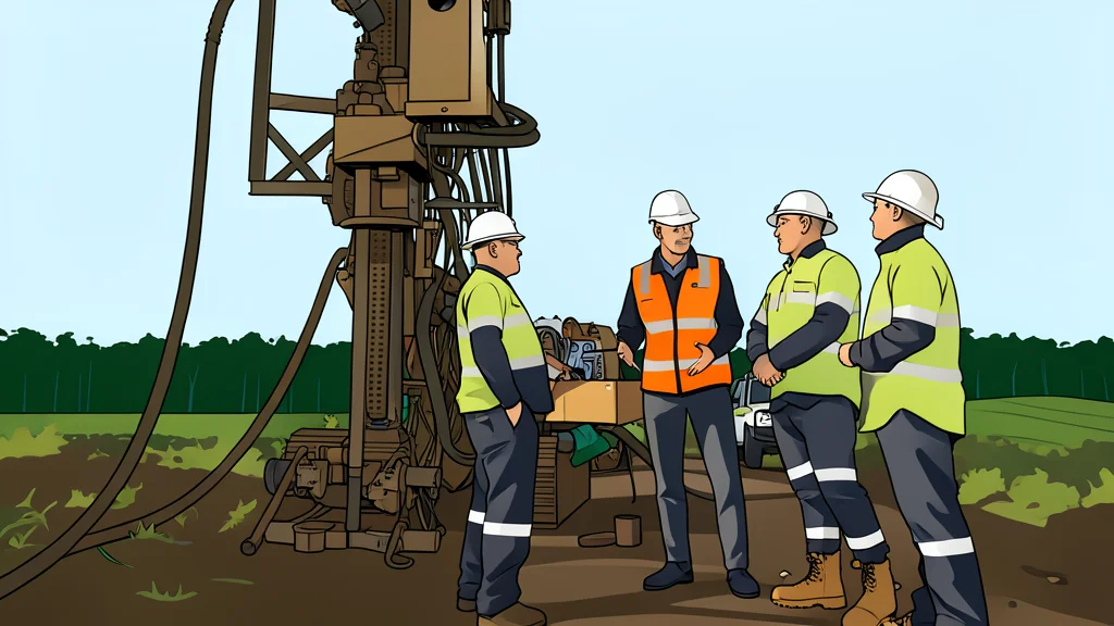 A pile of grey industrial ore rocks on a dirt surface