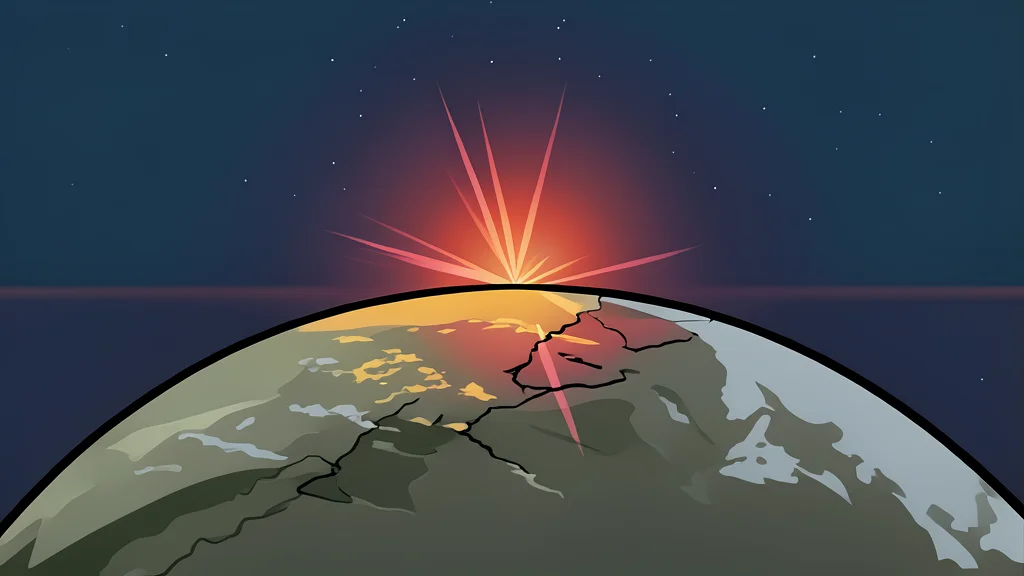 A satellite orbiting high above the Earth's atmosphere against a starry background