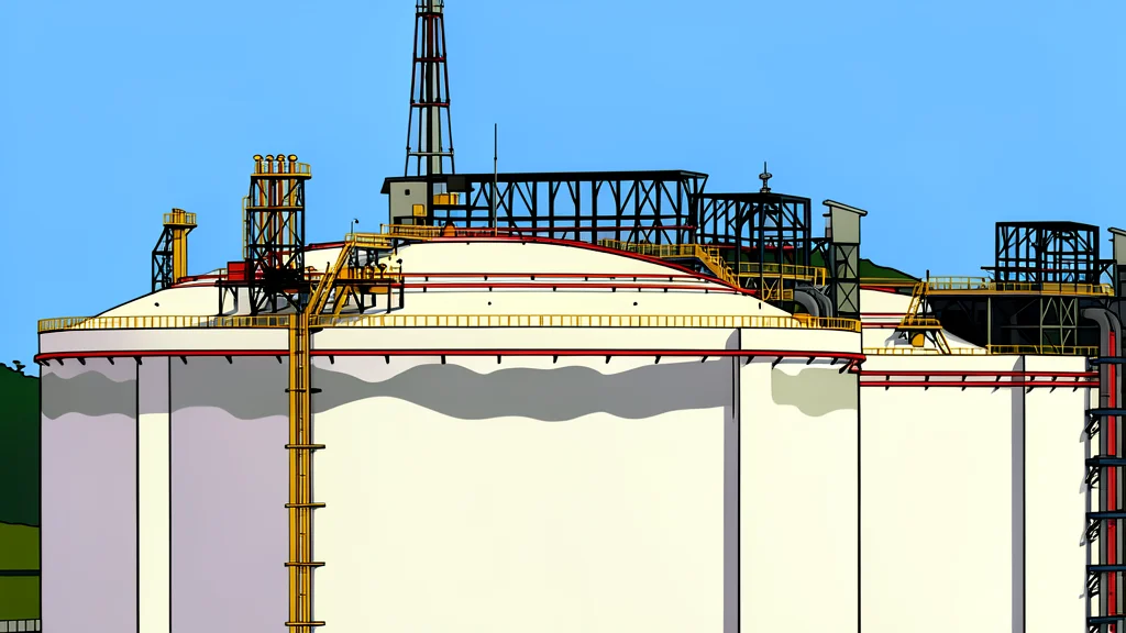 A large spherical industrial gas storage tank situated in a coastal industrial zone.