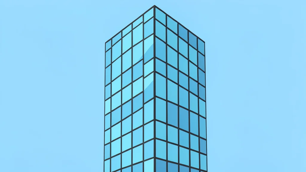 A modern glass skyscraper with a grid-like facade reflecting the sky