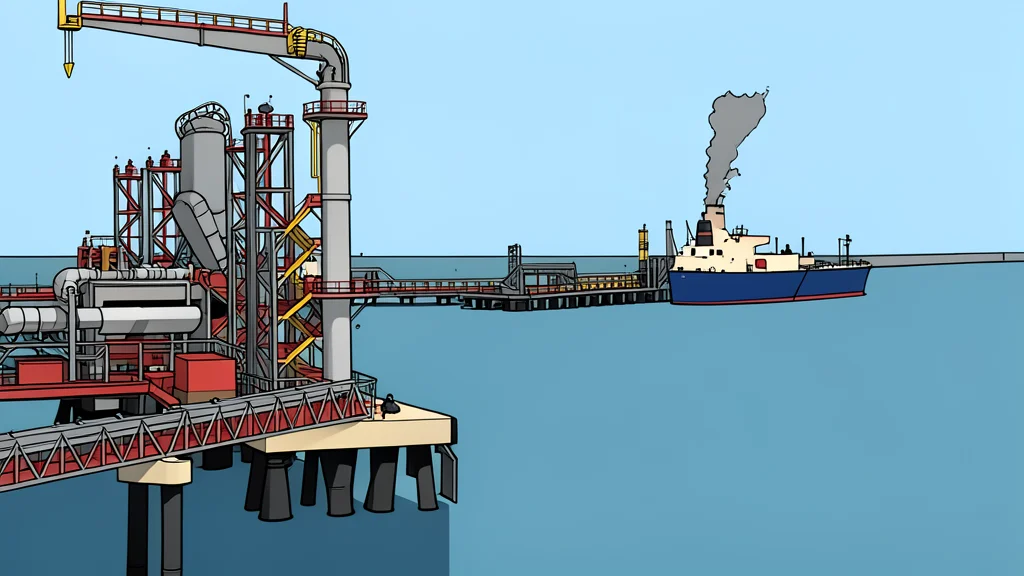 A large industrial gas liquefaction facility with silver storage tanks and piping against a hazy sky