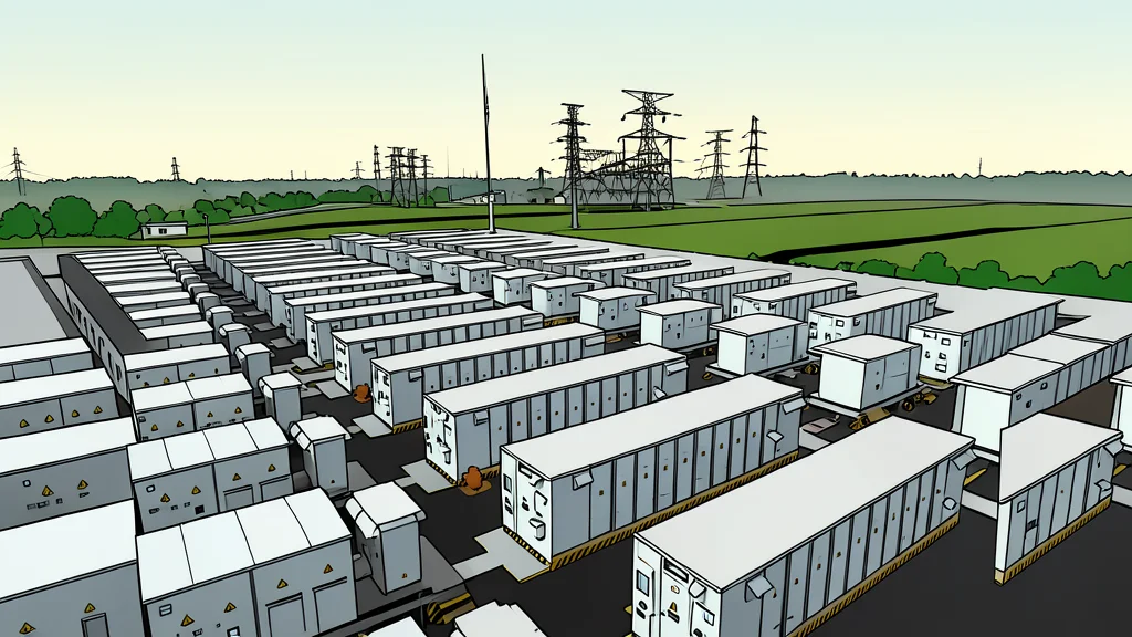 A vast, dimly lit server room with rows of tall, black storage racks stretching into the distance, illuminated by soft blue status lights.