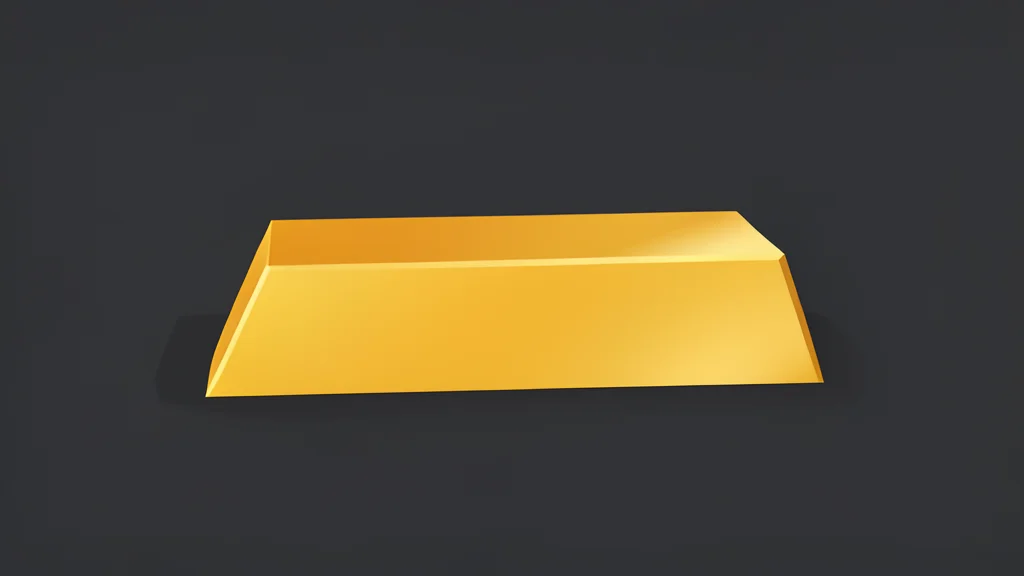 A polished gold bar resting on a dark surface