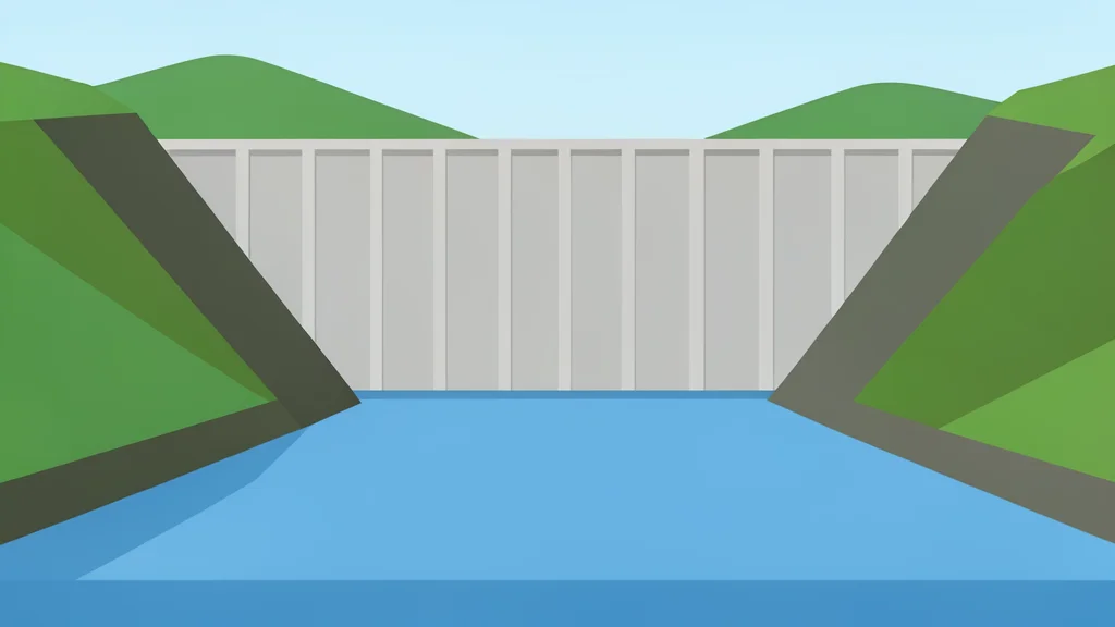 A large concrete dam structure holding back a reservoir of water