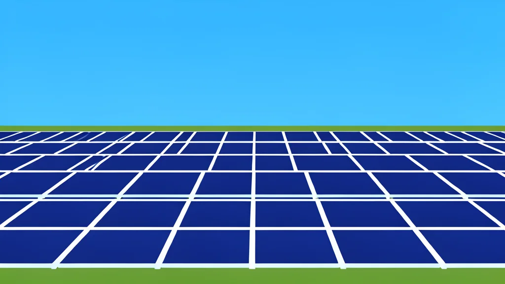 A field of solar photovoltaic panels under a clear sky