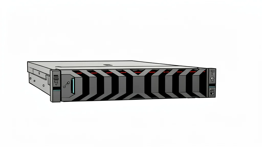 A row of tall, dark server racks with blinking status lights in a dimly lit room