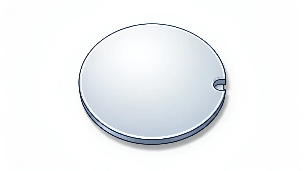 A polished silicon wafer resting on a clean white surface