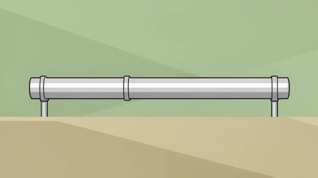 A large industrial oil pipeline stretching across a flat landscape