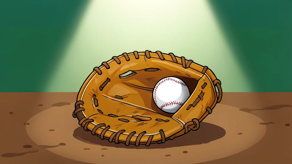 A baseball diamond with a pitcher's mound and bases under stadium lights
