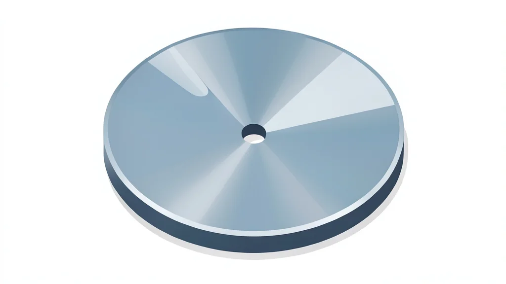 A polished silicon wafer resting on a clean white surface