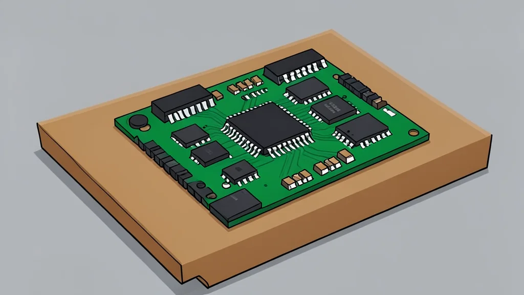 A solid-state drive circuit board resting on a workbench