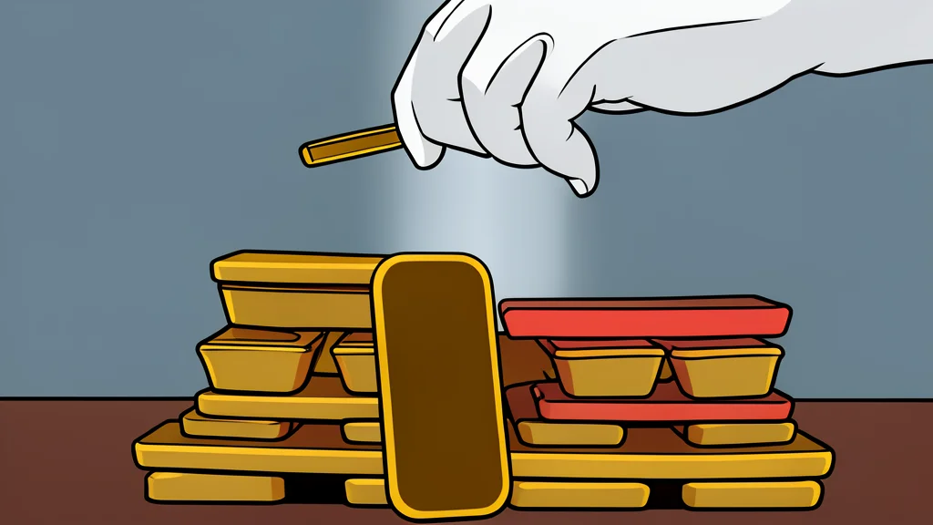 A stack of polished gold bars resting on a dark surface