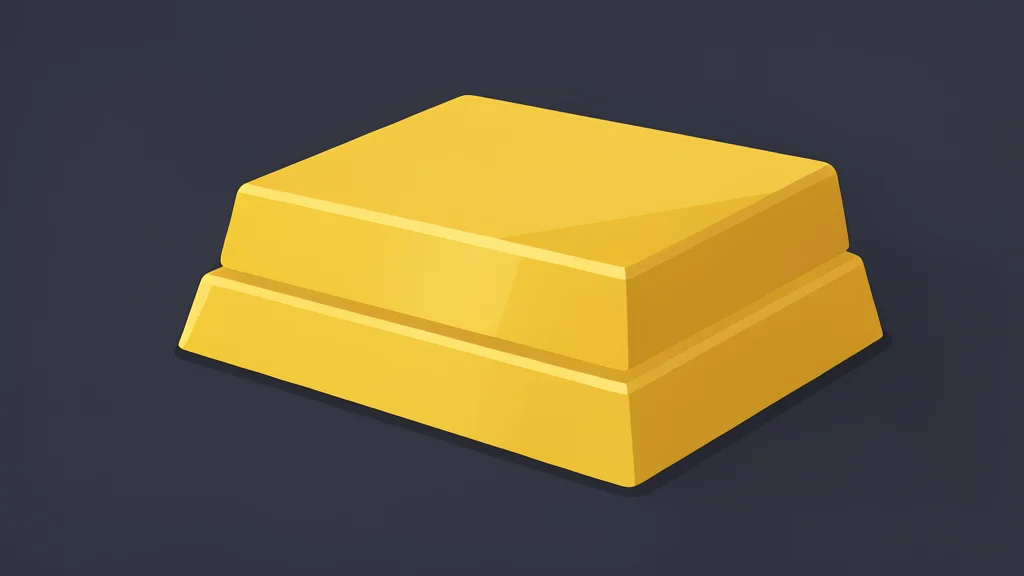 A stack of shiny gold bars resting on a dark surface