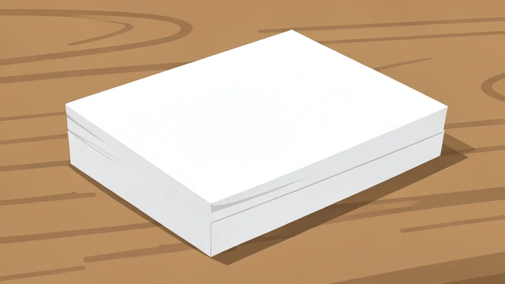 A stack of generic, unmarked paper certificates resting on a wooden desk