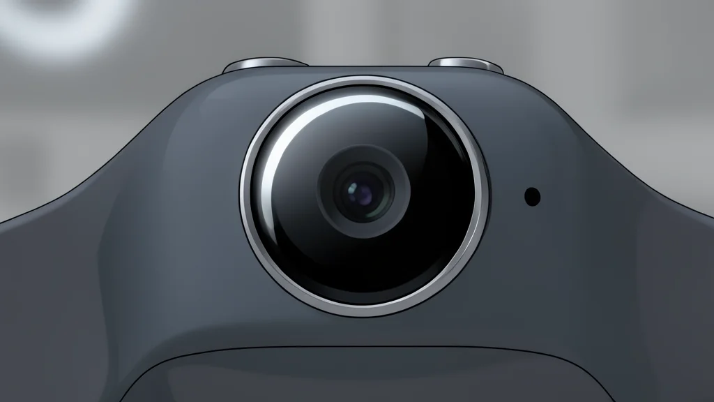 A close-up of a sleek, round smartwatch face resting on a wooden surface, with a soft green light glowing from the sensor array on the back.