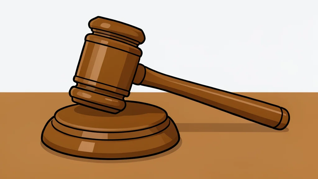 A wooden gavel resting on a polished table surface