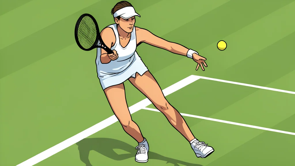 A pristine white tennis court with green surroundings and a net stretched across the center