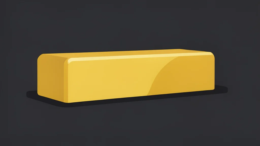 A single, polished gold bar resting on a dark surface