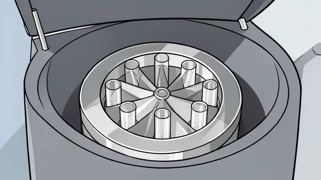 A close-up view of a microscope objective lens focusing on a glass slide with a small drop of liquid.