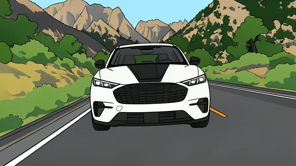 A sleek electric SUV parked on a winding coastal road
