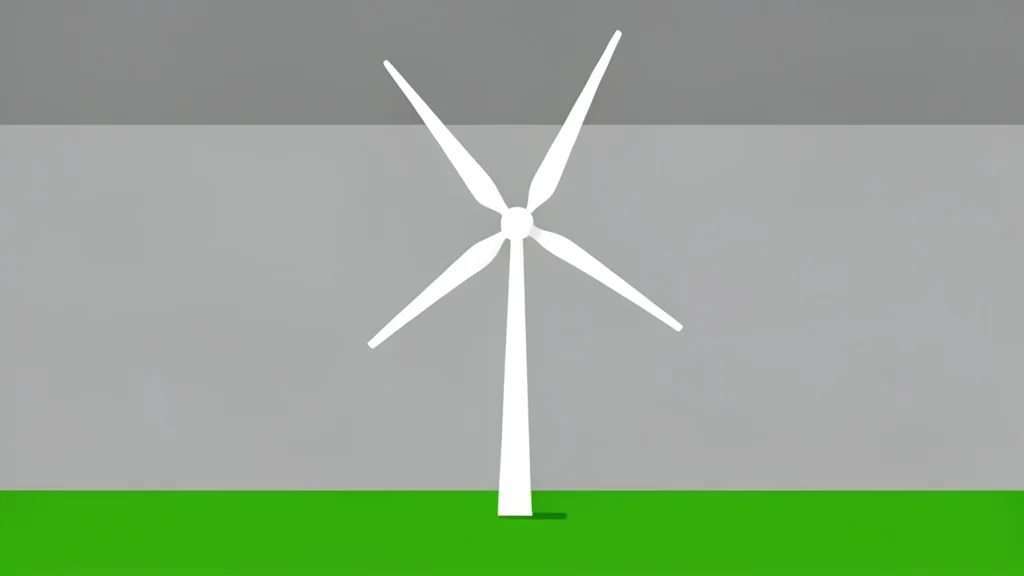 A single wind turbine standing in a grassy field under a cloudy sky.