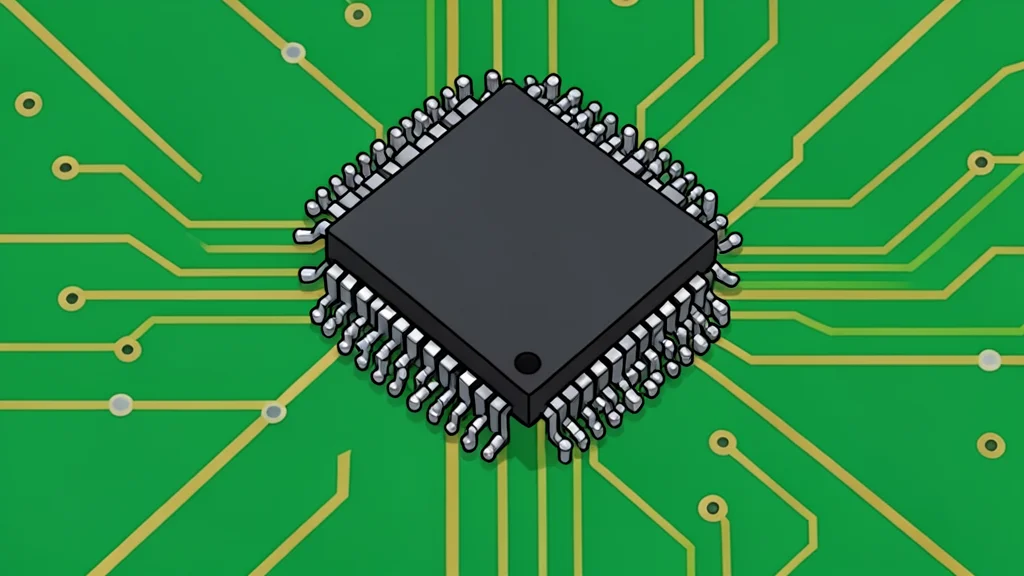 A close-up view of a silicon wafer with a grid of square chips