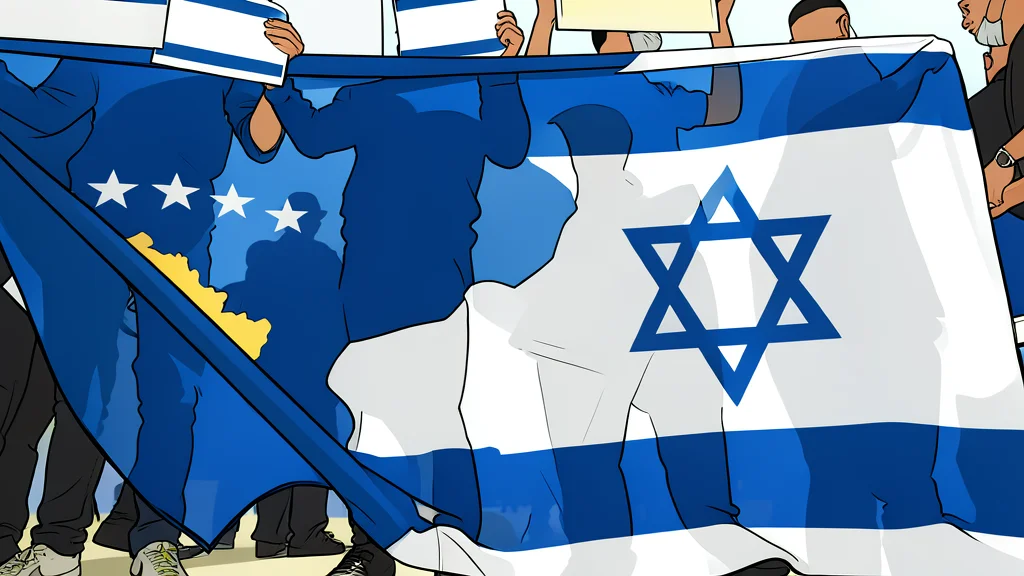 A flat vector illustration of two figures shaking hands in front of a simple stone wall.