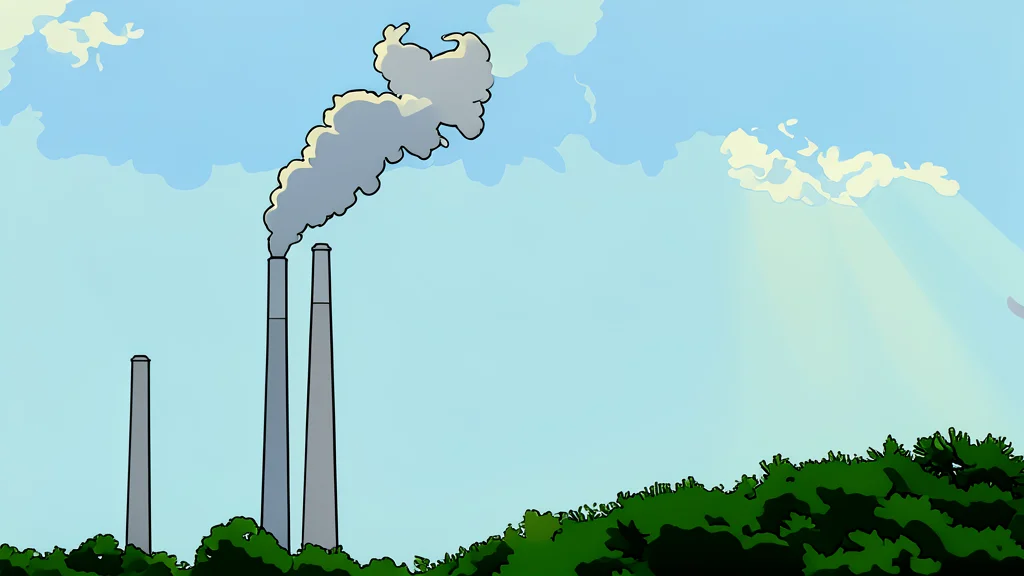 A large industrial smokestack releasing white steam against a clear sky