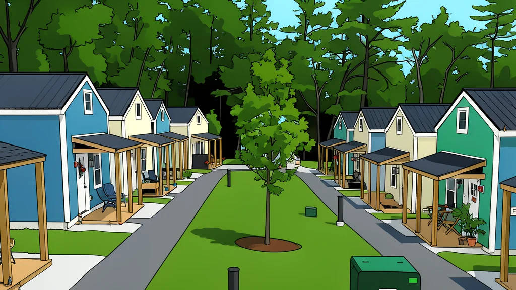 A row of modern single-family rental homes with manicured lawns and uniform architectural style
