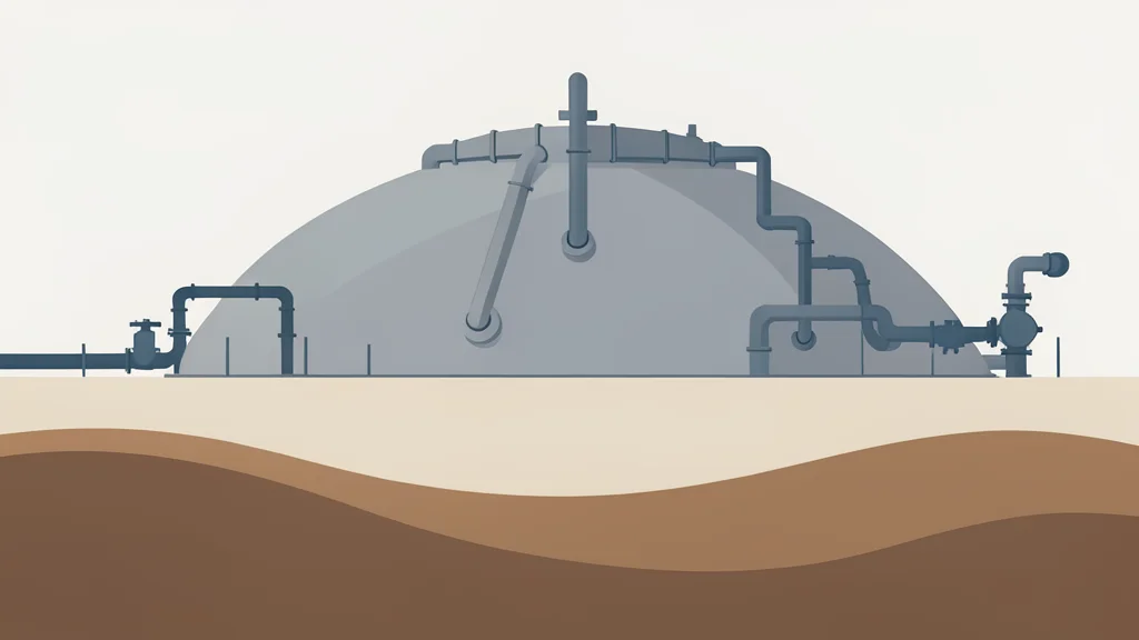 A large underground salt dome storage facility with industrial piping and valves
