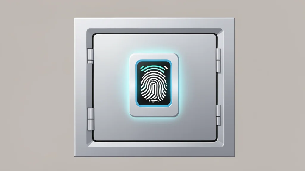 A digital vault with a biometric fingerprint scanner interface
