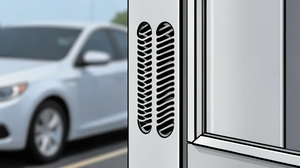 A stainless steel drive-thru window with a parked car waiting in line