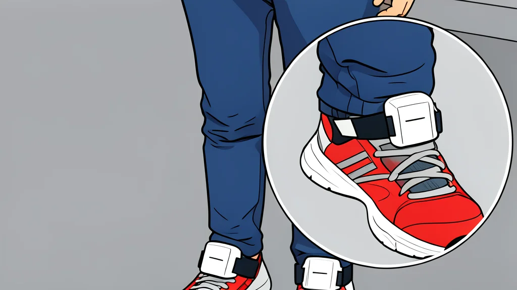 A flexible electronic sensor band wrapped around the sole of a shoe
