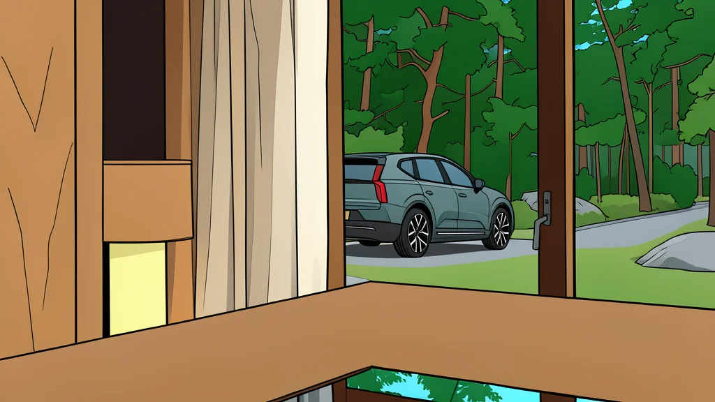 A sleek, modern station wagon parked on a quiet, tree-lined suburban street