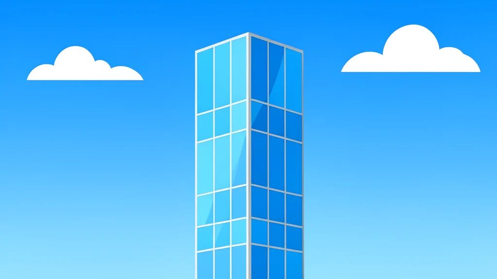 A modern glass skyscraper reflecting the sky
