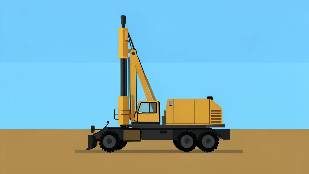 A heavy-duty drilling rig standing on a flat, open landscape under a clear sky