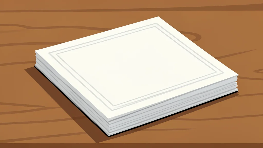 A stack of paper certificates with embossed edges resting on a wooden desk