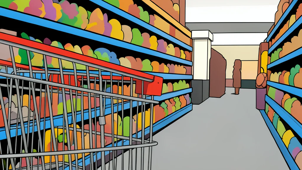 A wooden crate filled with generic glass jars and canned goods on a warehouse shelf