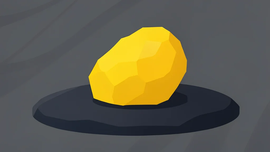 A rough, unrefined nugget of gold resting on a dark, textured surface