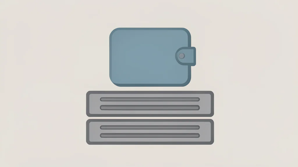 A digital wallet icon resting on a stack of server racks