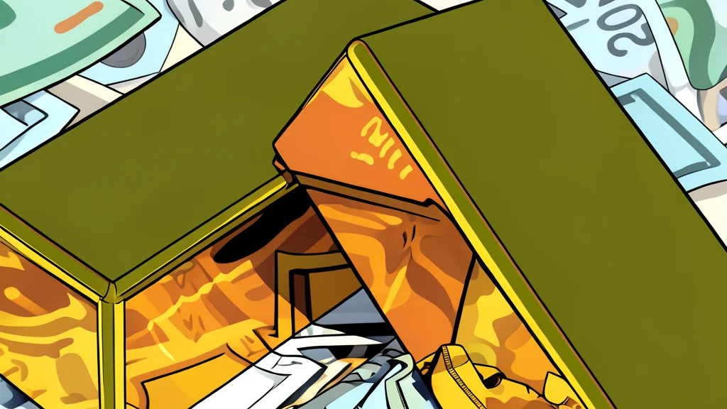 A single, polished gold bar resting on a dark, textured surface