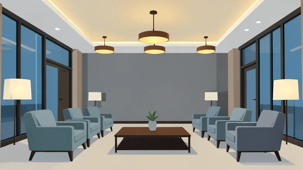 A modern hotel lobby with comfortable seating and warm lighting