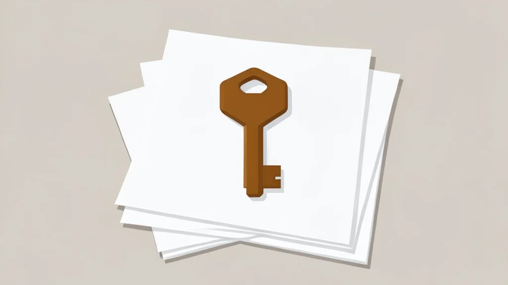 A wooden house key resting on a stack of paper documents